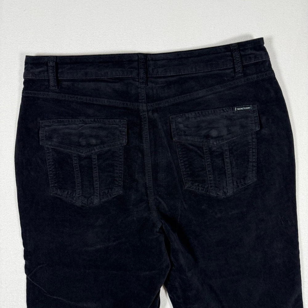 SANCTUARY velveteen hayden bootcut black sz 33 velvet moto biker NWT whimsigoth - Picture 12 of 13